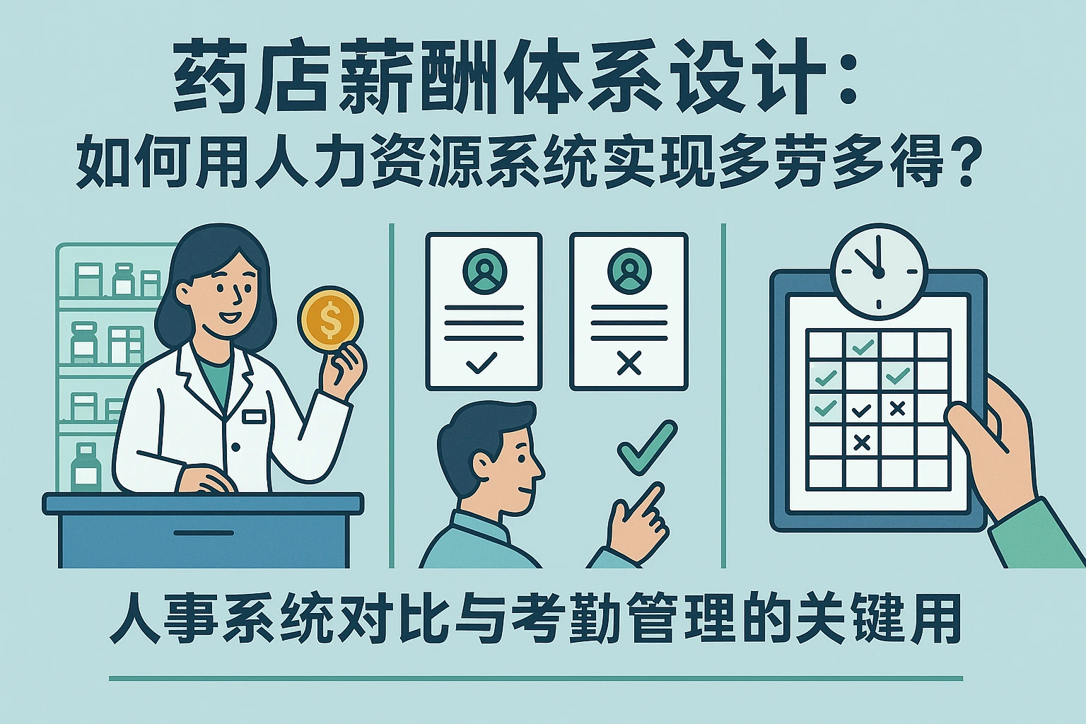 药店薪酬体系设计：如何用人力资源系统实现多劳多得？人事系统对比与考勤管理的关键作用