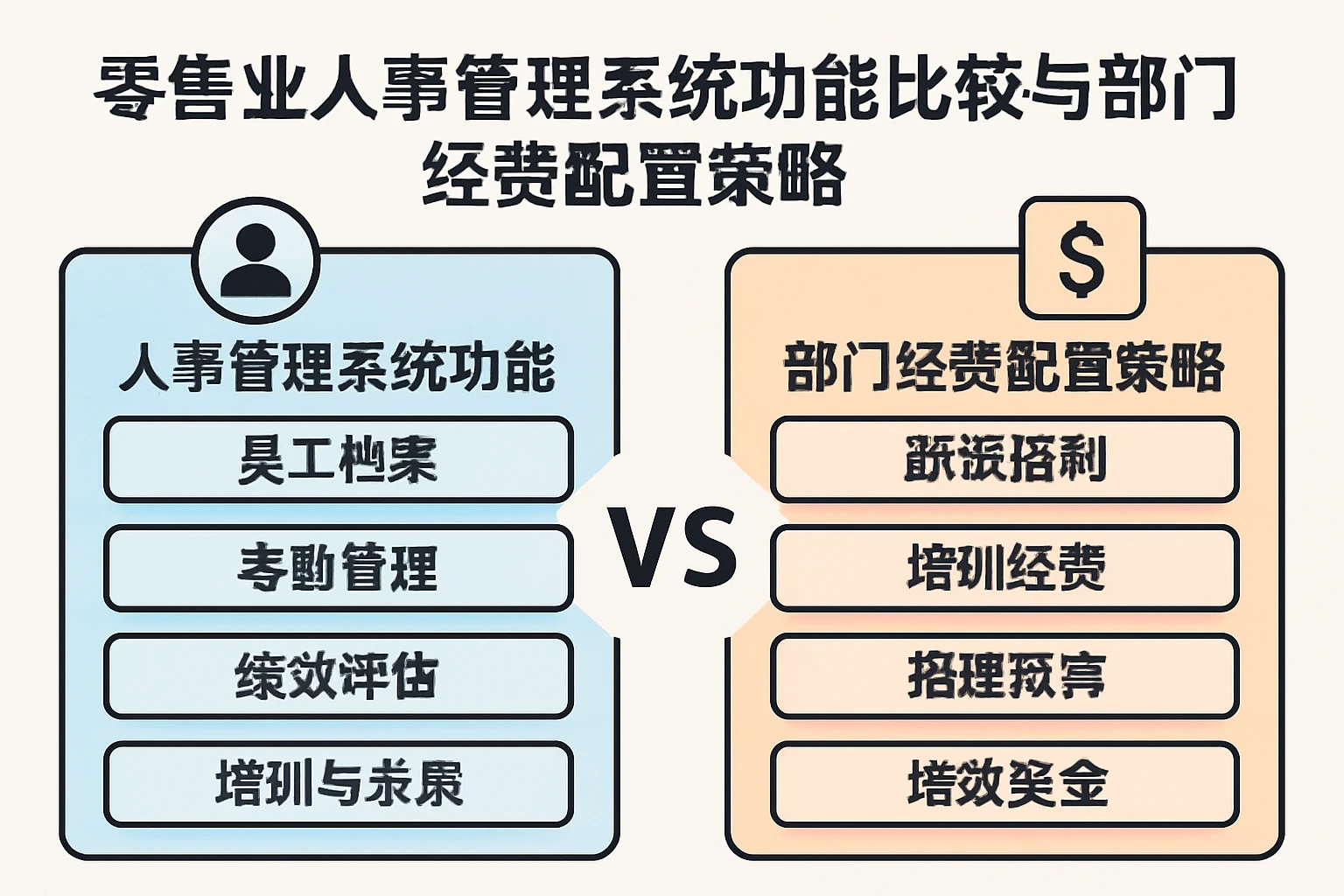 零售业人事管理系统功能比较与部门经费配置策略