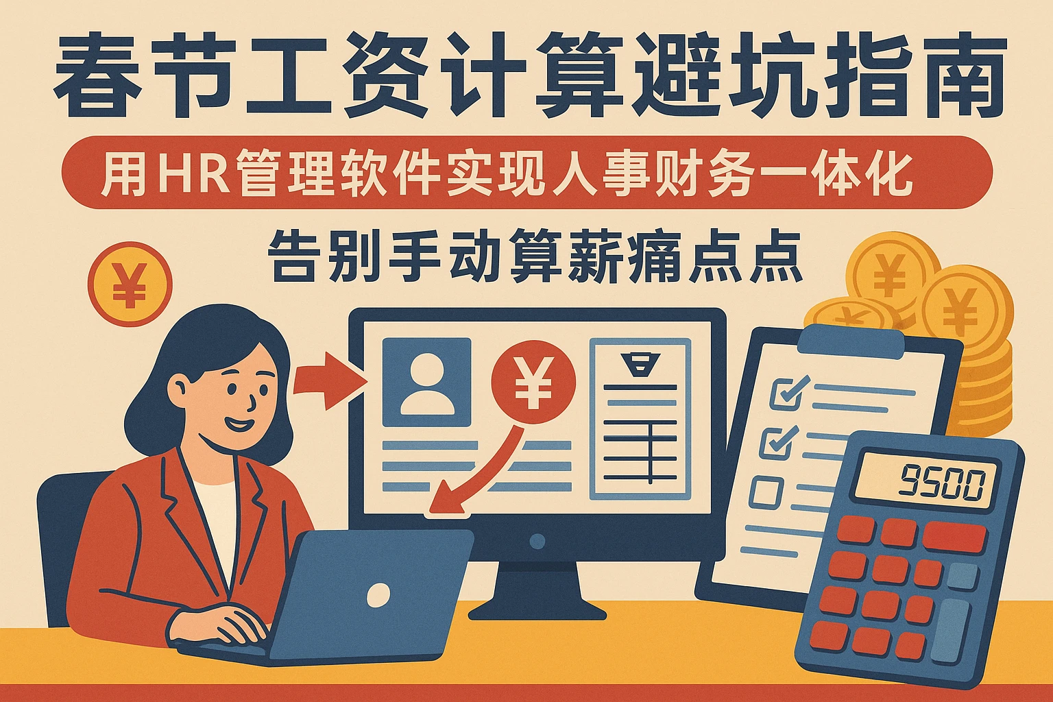 春节工资计算避坑指南：用HR管理软件实现人事财务一体化，告别手动算薪痛点