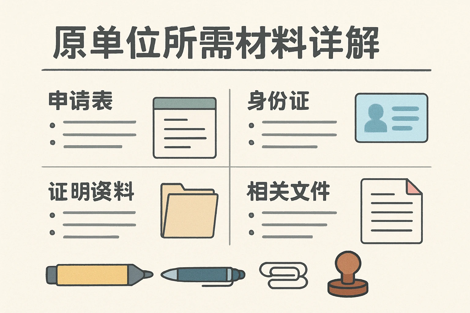 原单位所需材料详解