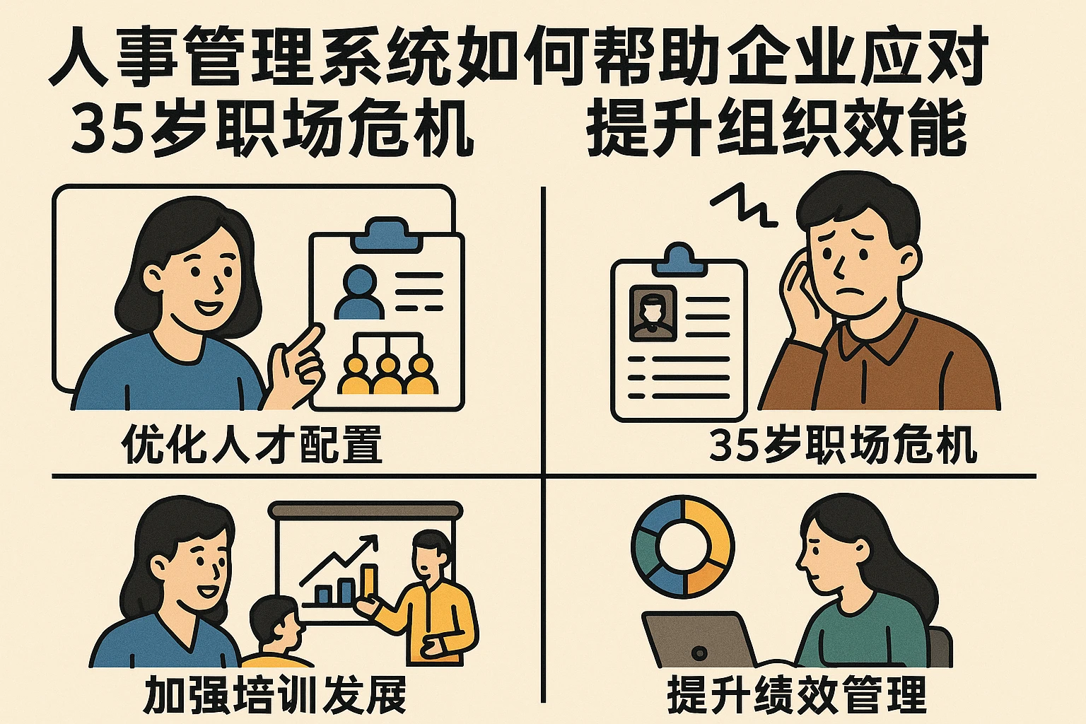 人事管理系统如何帮助企业应对35岁职场危机，提升组织效能