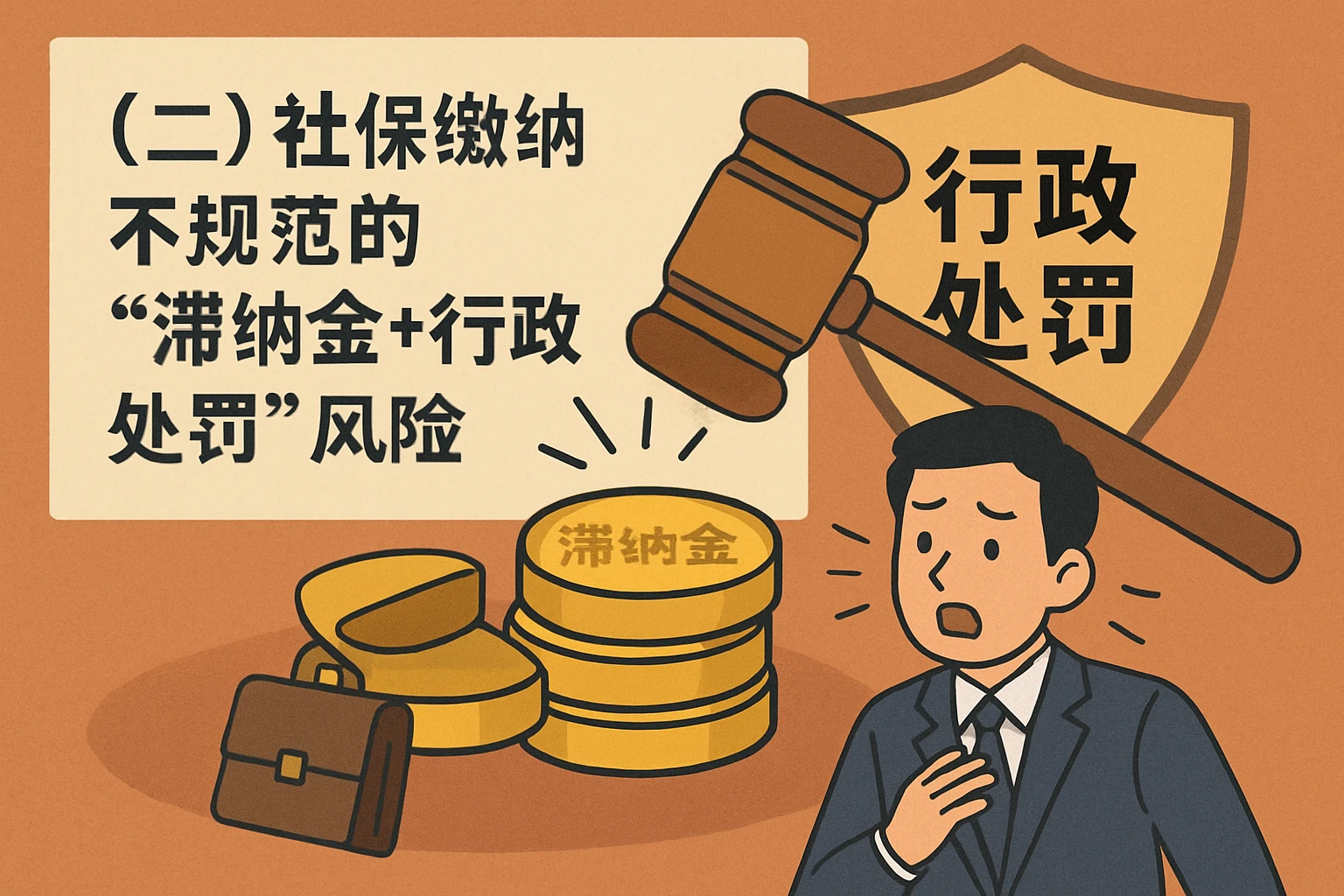 (二)社保缴纳不规范的“滞纳金+行政处罚”风险
