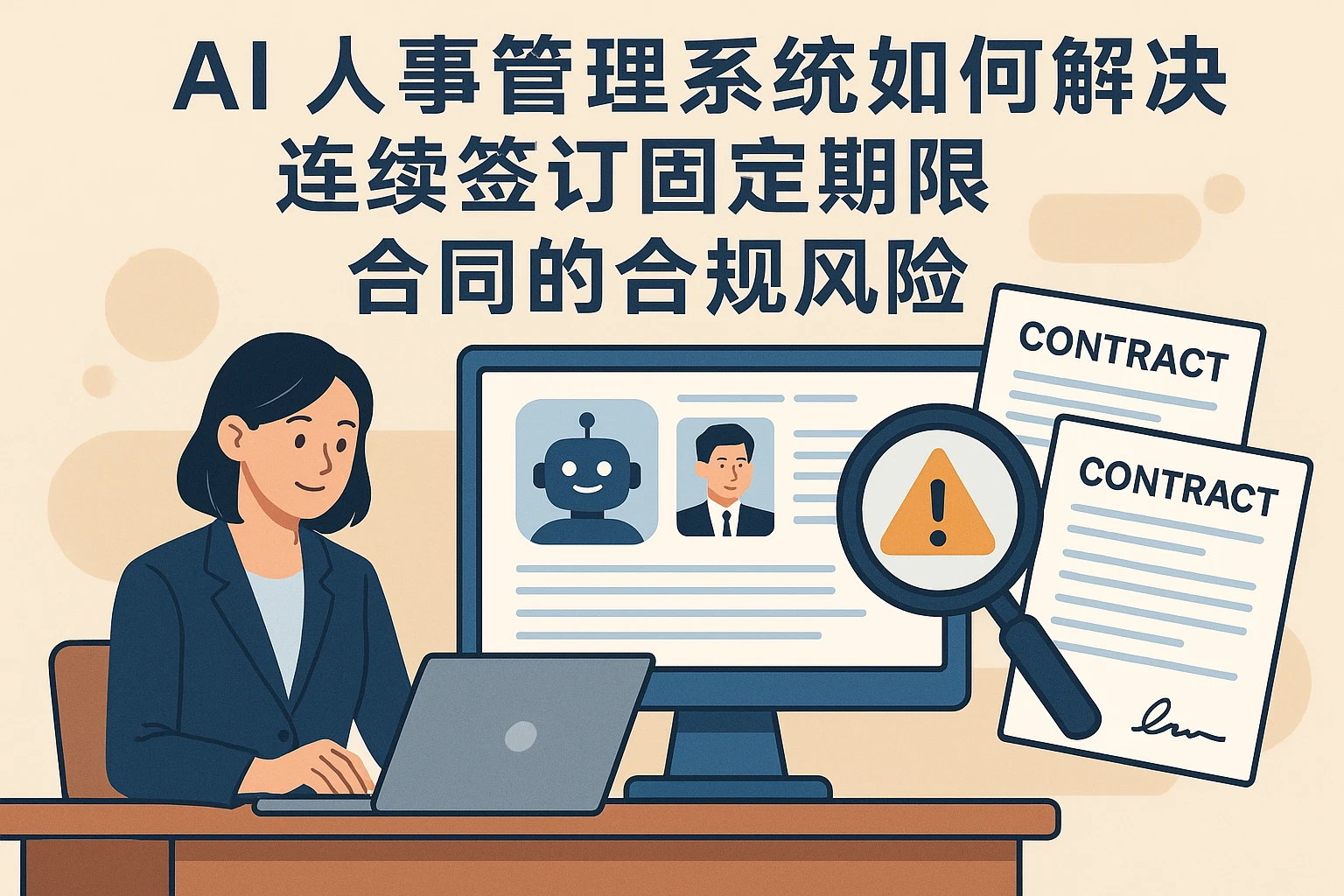 AI人事管理系统如何解决连续签订固定期限合同的合规风险
