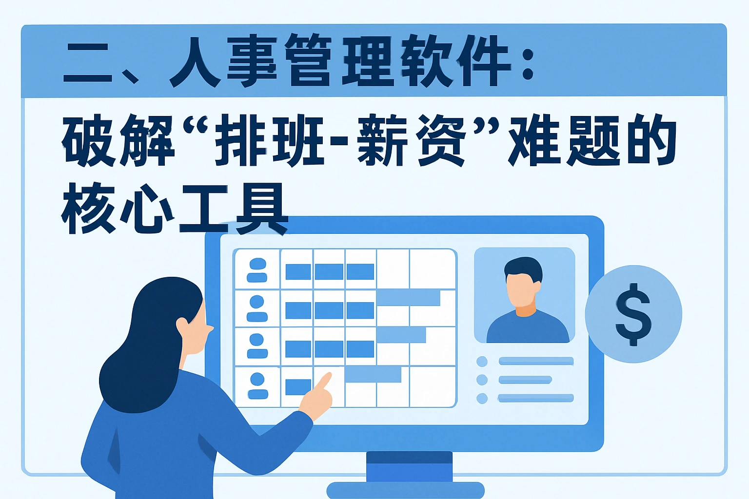 二、人事管理软件：破解“排班-薪资”难题的核心工具