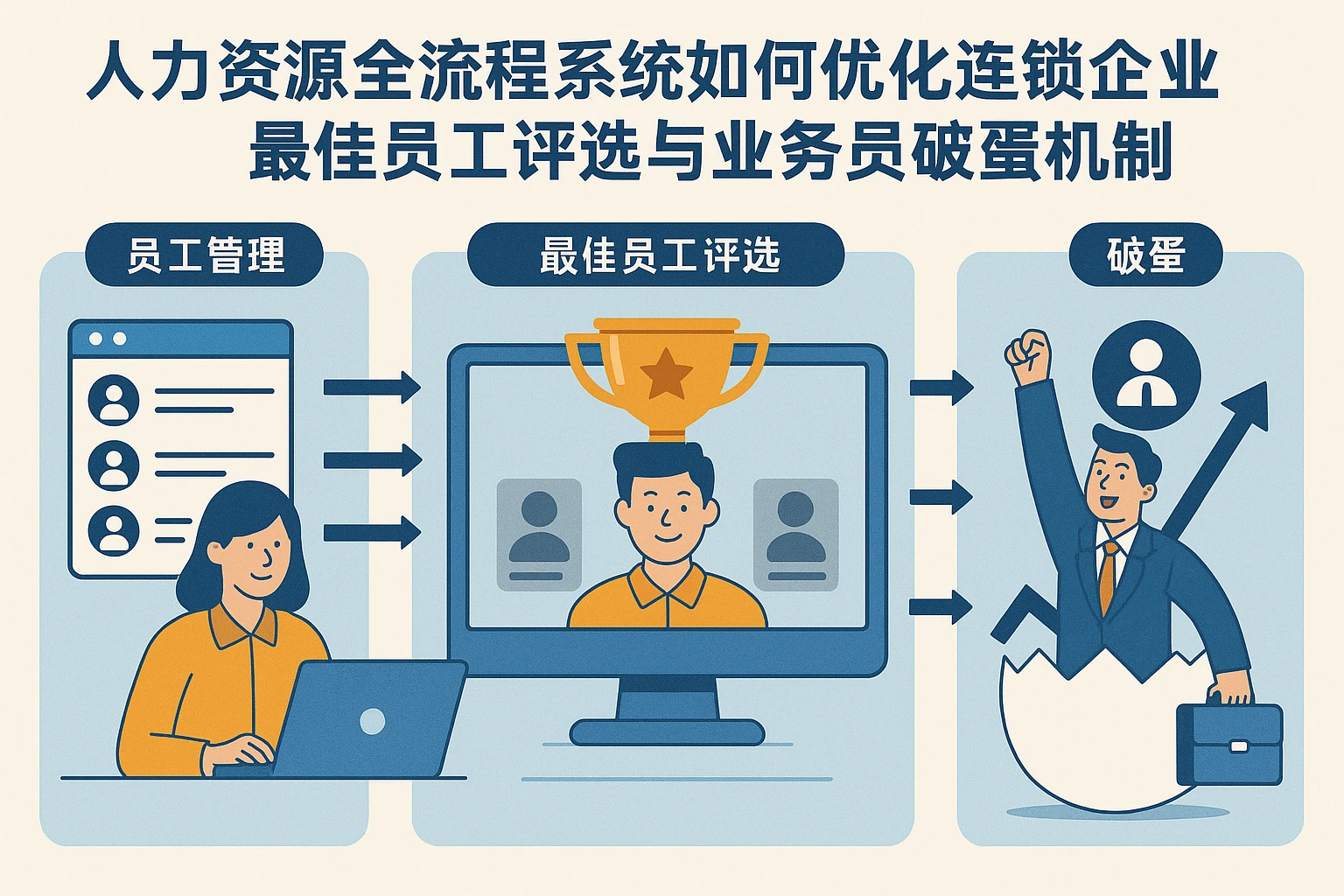 人力资源全流程系统如何优化连锁企业最佳员工评选与业务员破蛋机制