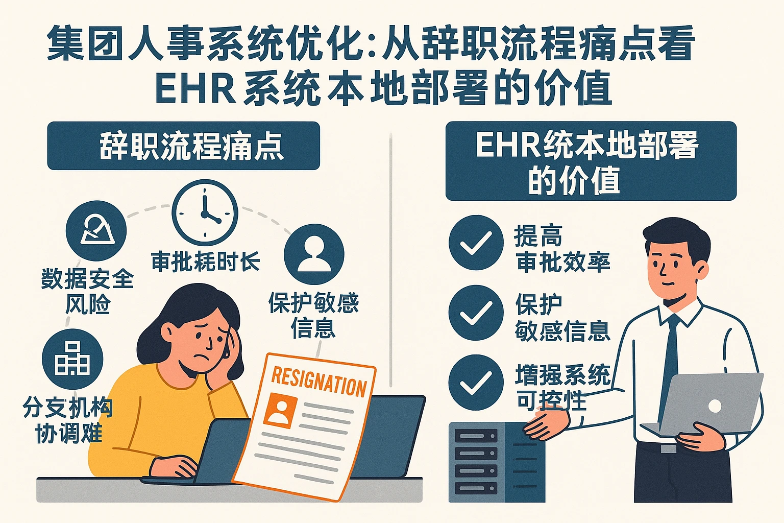 集团人事系统优化：从辞职流程痛点看EHR系统本地部署的价值