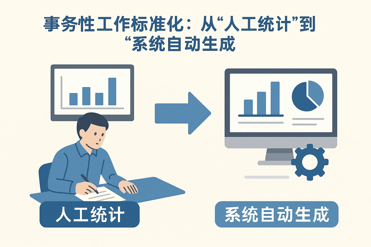 2. 事务性工作标准化:从“人工统计”到“系统自动生成”