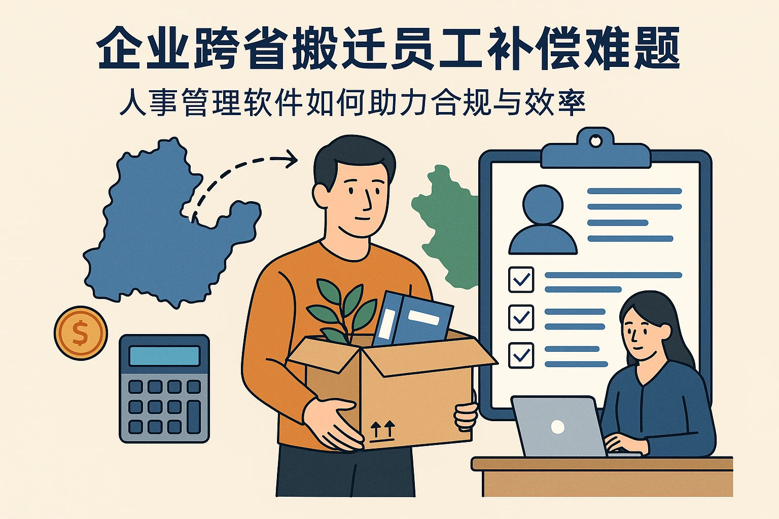 企业跨省搬迁员工补偿难题:人事管理软件如何助力合规与效率?