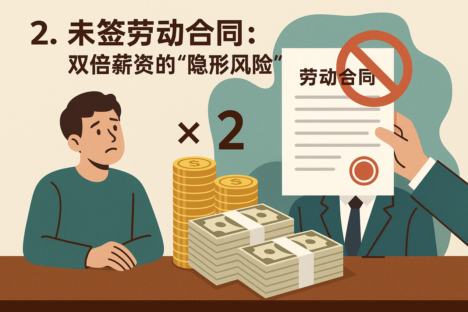 2. 未签劳动合同：双倍薪资的“隐形风险”