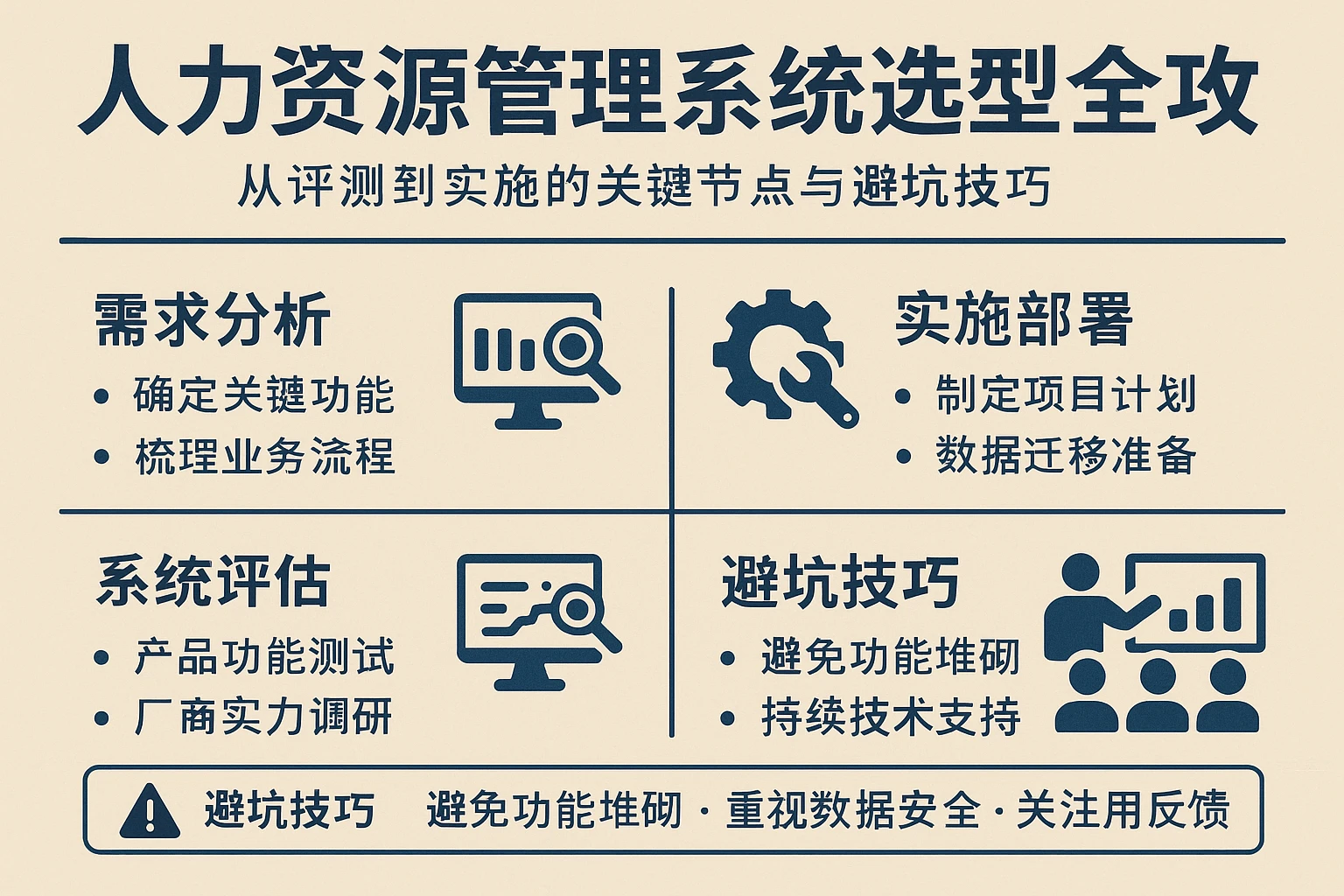 人力资源管理系统选型全攻略：从评测到实施的关键节点与避坑技巧