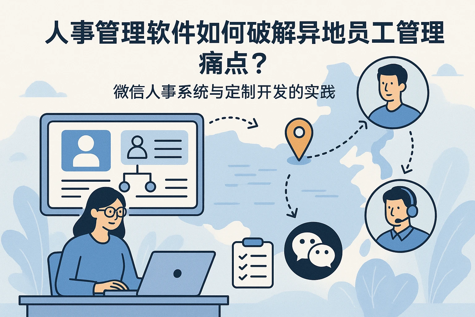 人事管理软件如何破解异地员工管理痛点？微信人事系统与定制开发的实践