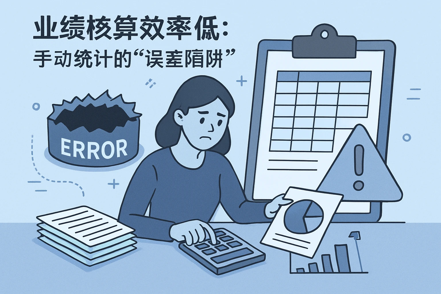2. 业绩核算效率低：手动统计的“误差陷阱”