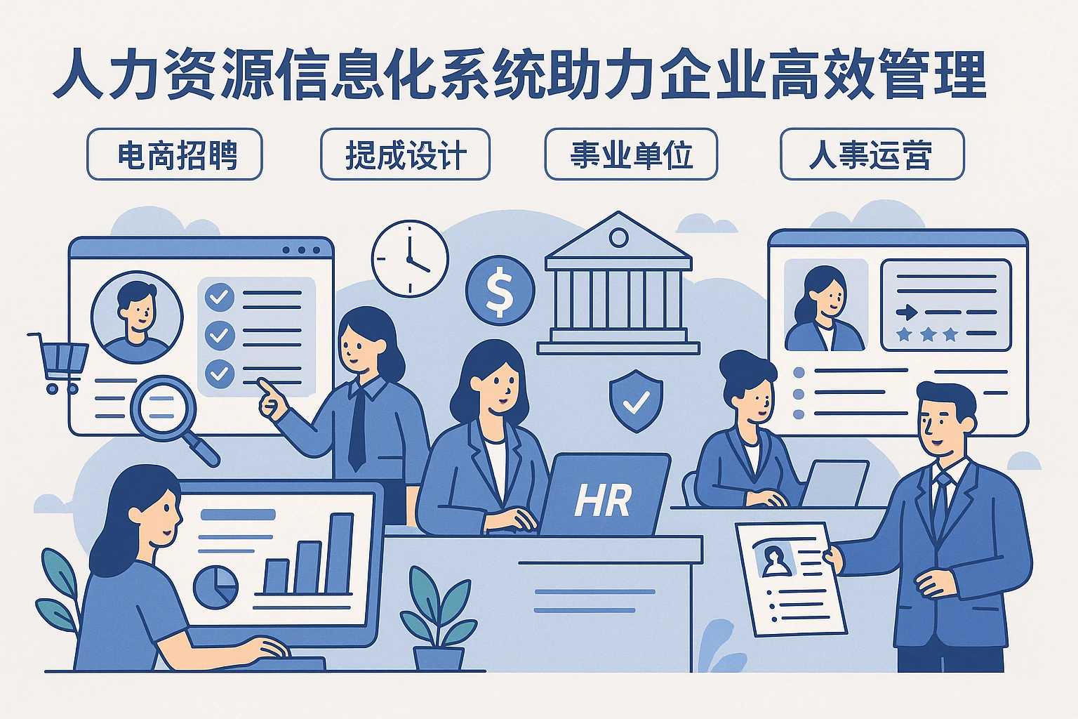 人力资源信息化系统助力企业高效管理:从电商招聘提成设计到事业单位人事运营