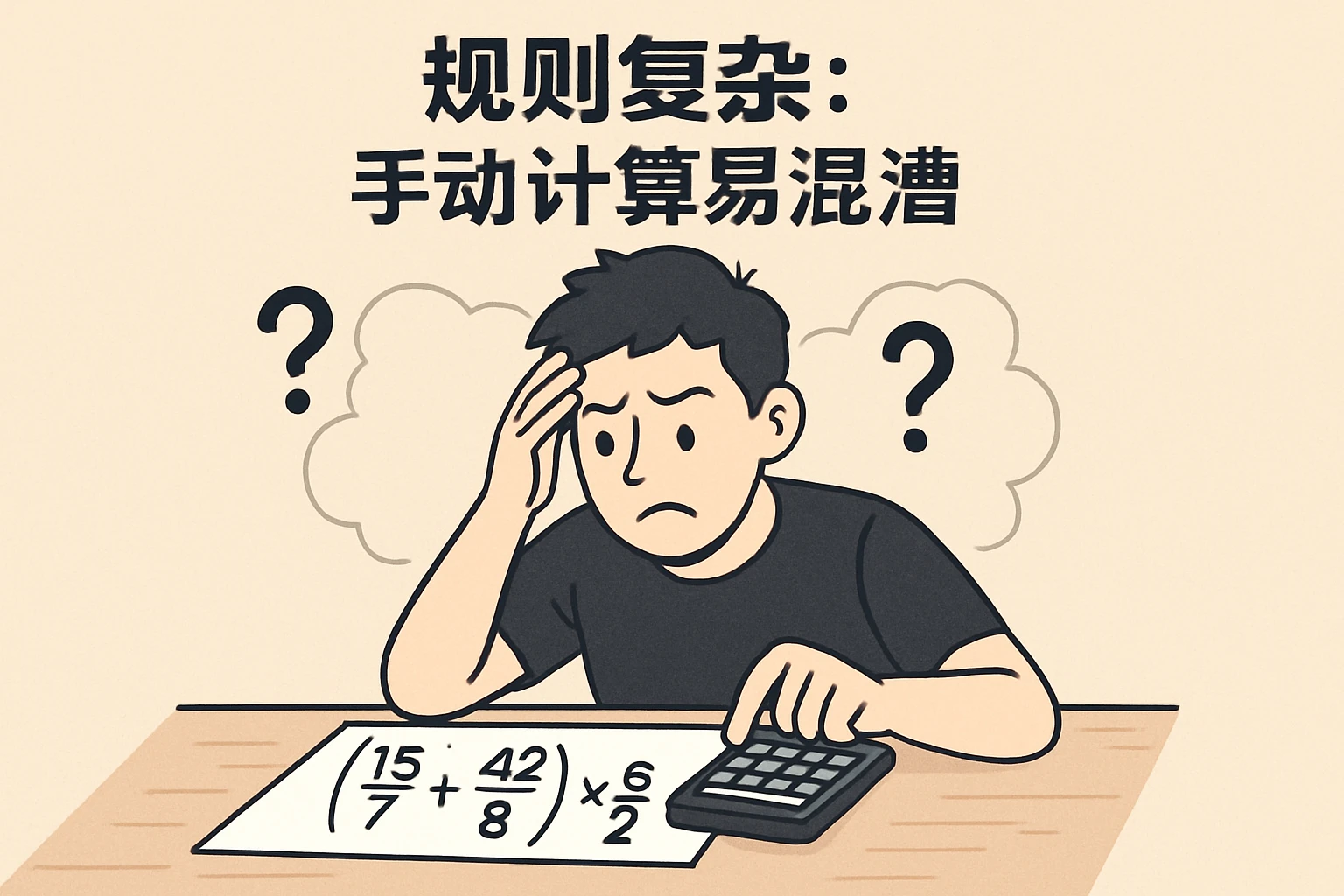 2. 规则复杂：手动计算易混淆