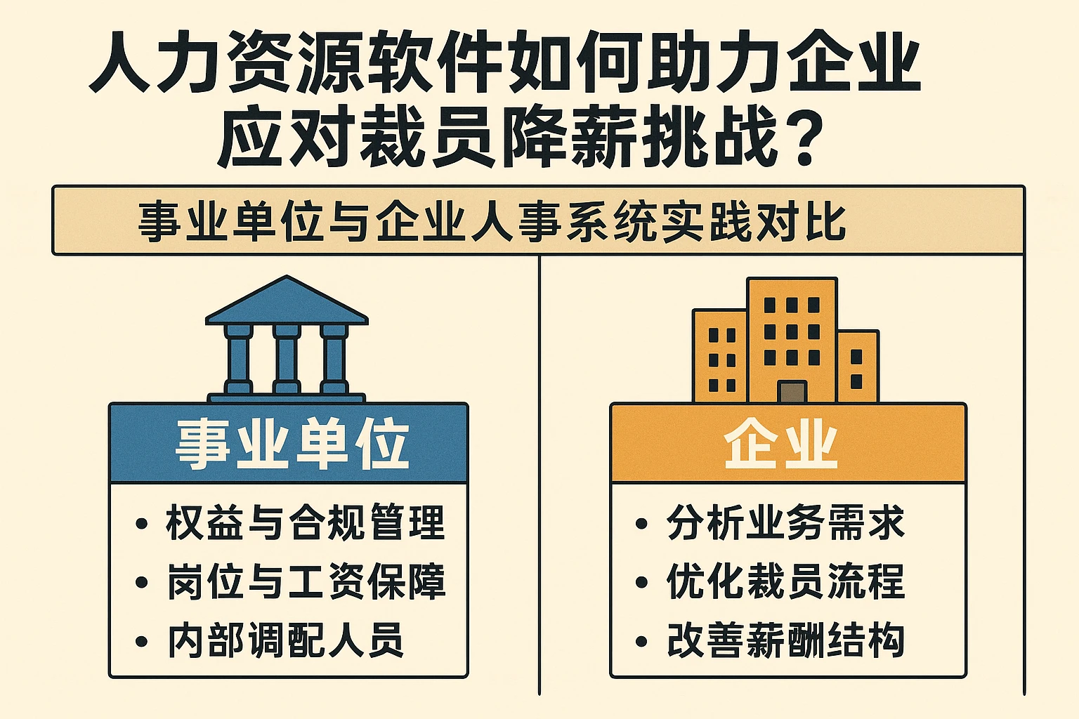 人力资源软件如何助力企业应对裁员降薪挑战？事业单位与企业人事系统实践对比