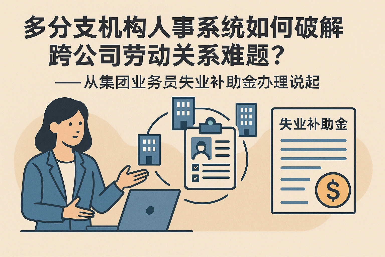 多分支机构人事系统如何破解跨公司劳动关系难题？——从集团业务员失业补助金办理说起