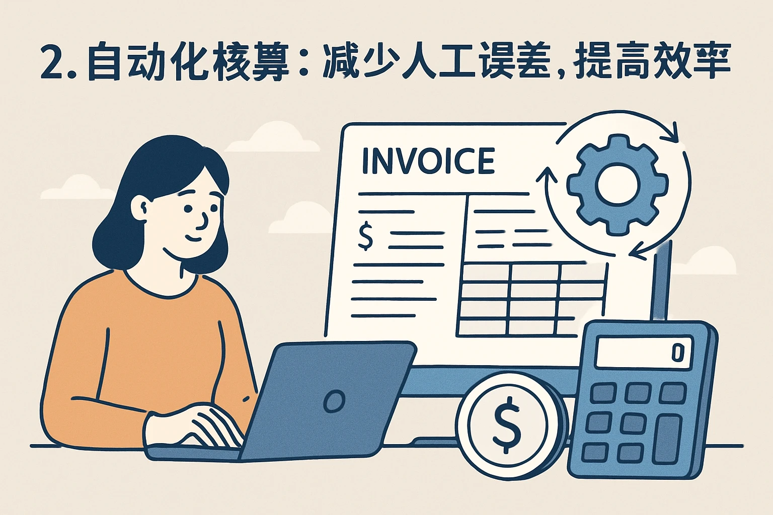 2. 自动化核算:减少人工误差,提高效率