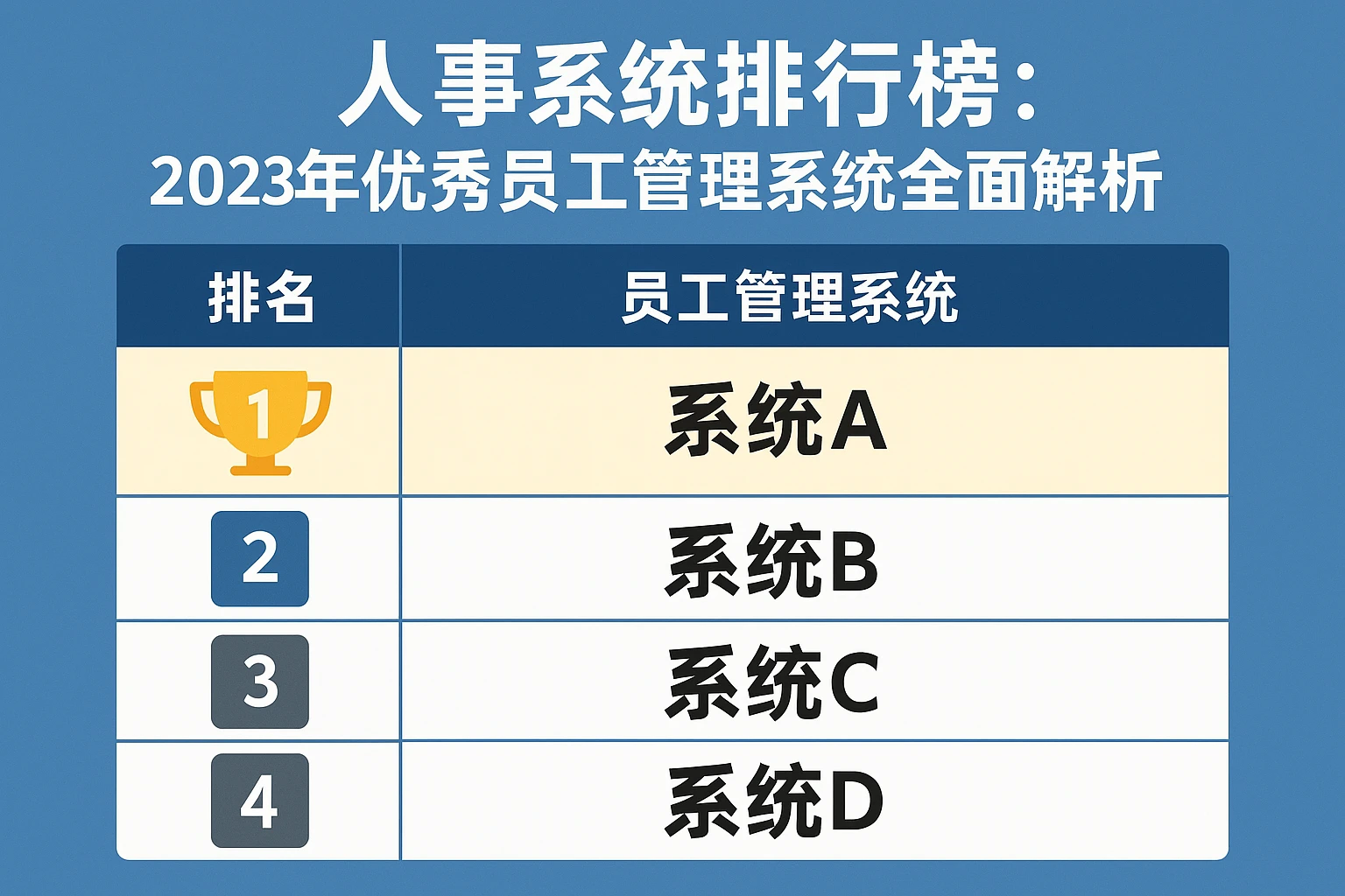 人事系统排行榜：2023年优秀员工管理系统全面解析