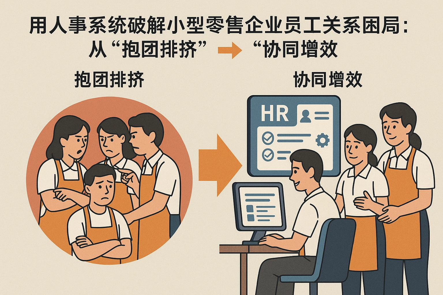 用人事系统破解小型零售企业员工关系困局:从“抱团排挤”到“协同增效”