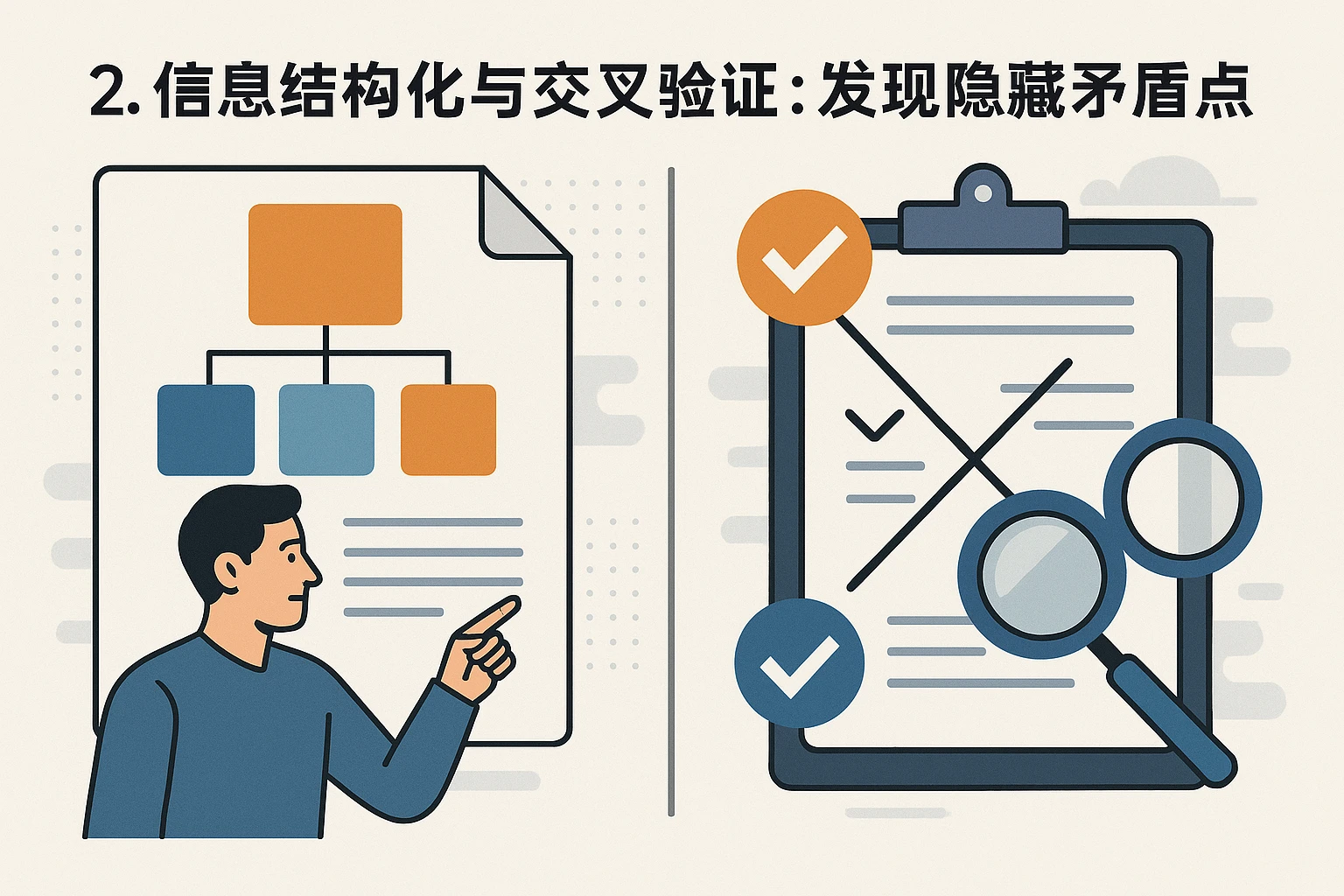 2. 信息结构化与交叉验证：发现隐藏的矛盾点