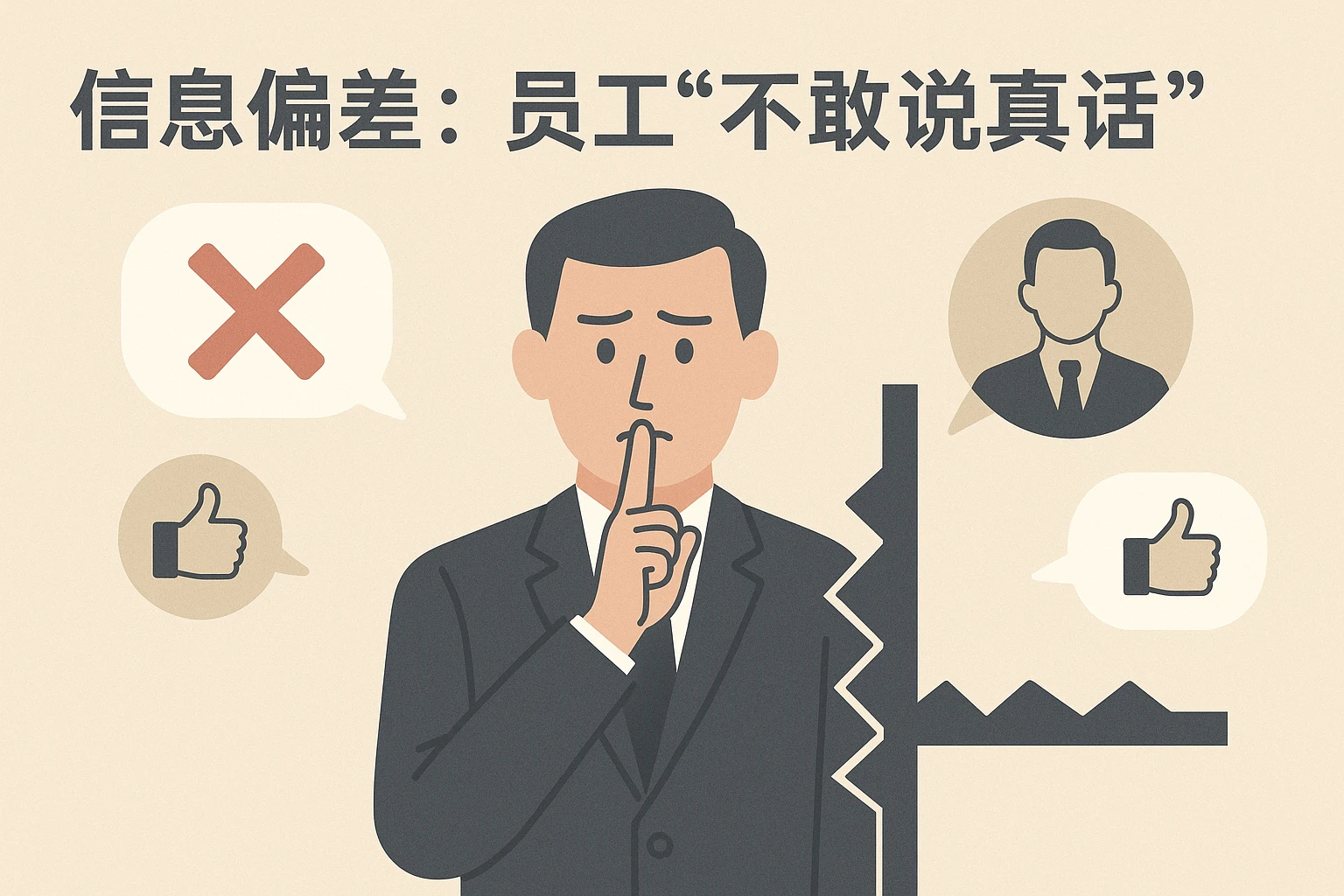 2. 信息偏差，员工“不敢说真话”