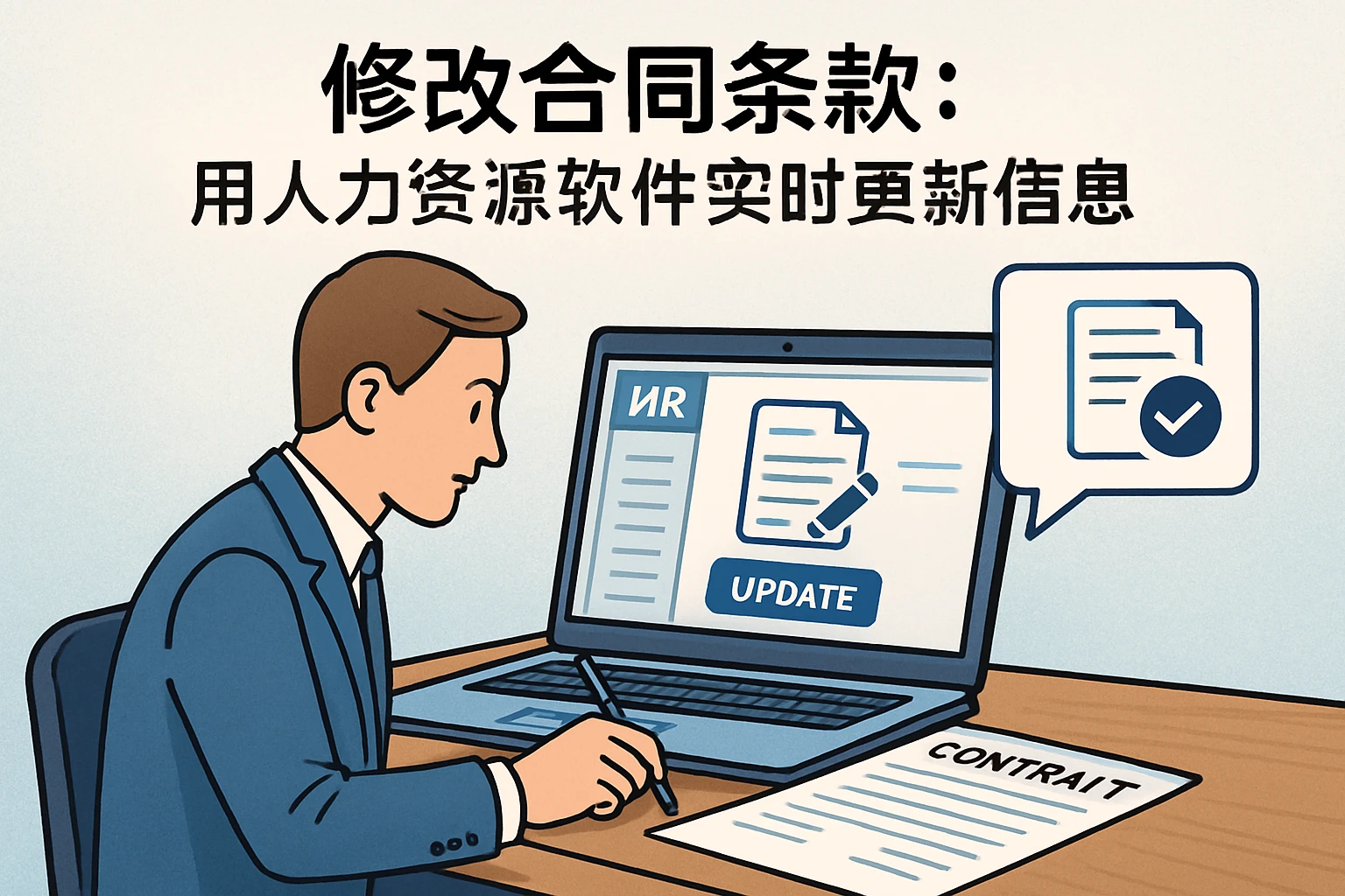 2. 修改合同条款：用人力资源软件实时更新信息