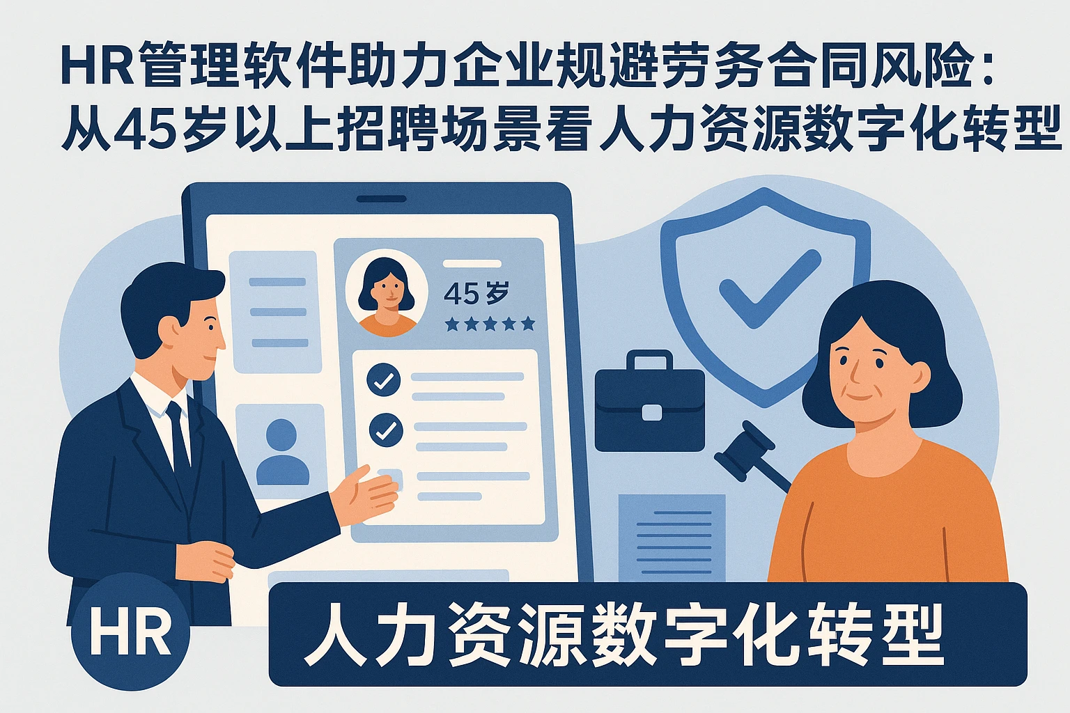 HR管理软件助力企业规避劳务合同风险:从45岁以上招聘场景看人力资源数字化转型