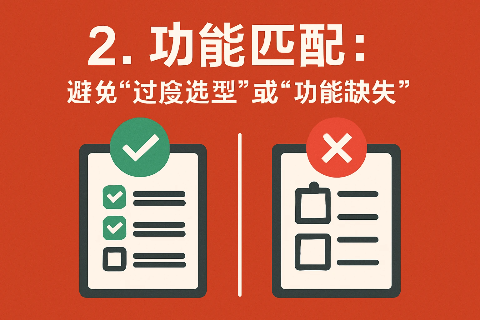 2. 功能匹配：避免“过度选型”或“功能缺失”