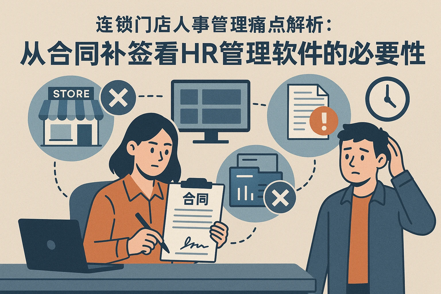 连锁门店人事管理痛点解析：从合同补签看HR管理软件的必要性