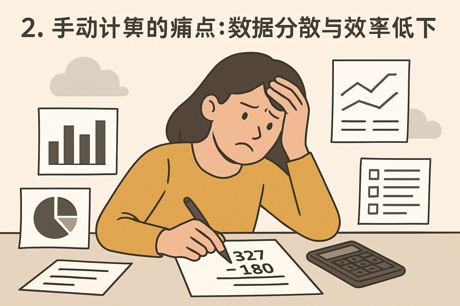 2. 手动计算的痛点:数据分散与效率低下