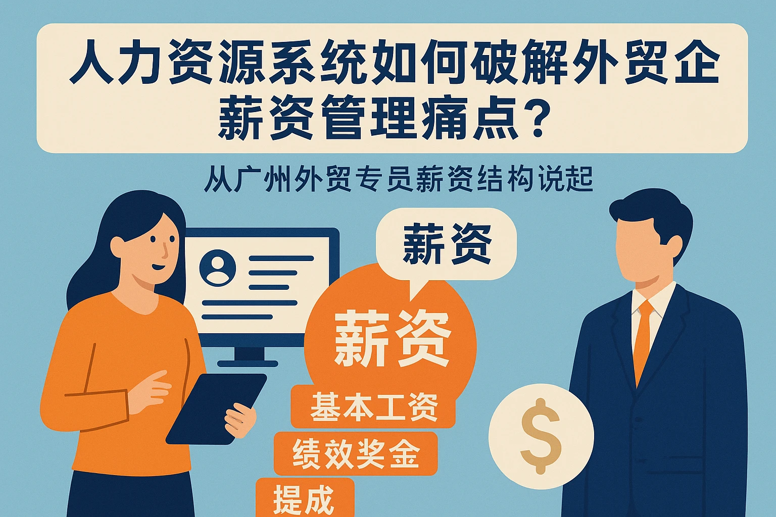 人力资源系统如何破解外贸企业薪资管理痛点？从广州外贸专员薪资结构说起