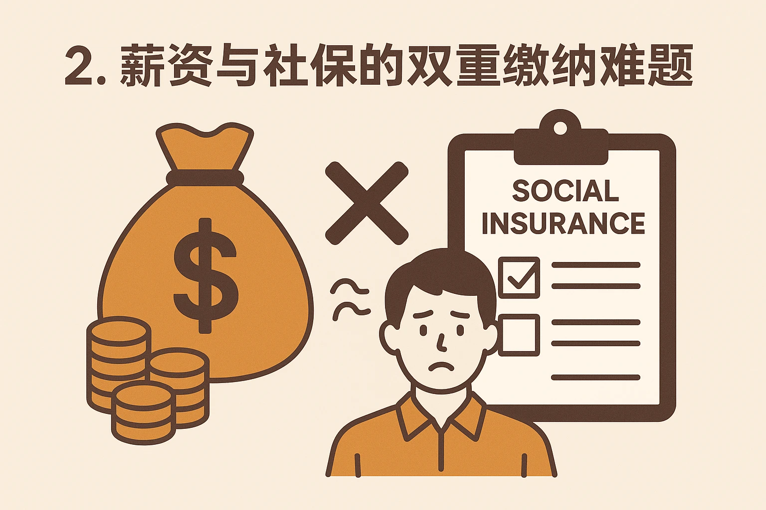 2. 薪资与社保的双重缴纳难题