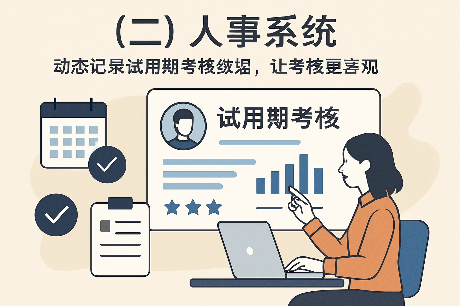 （二）人事系统：动态记录试用期考核数据，让考核更客观