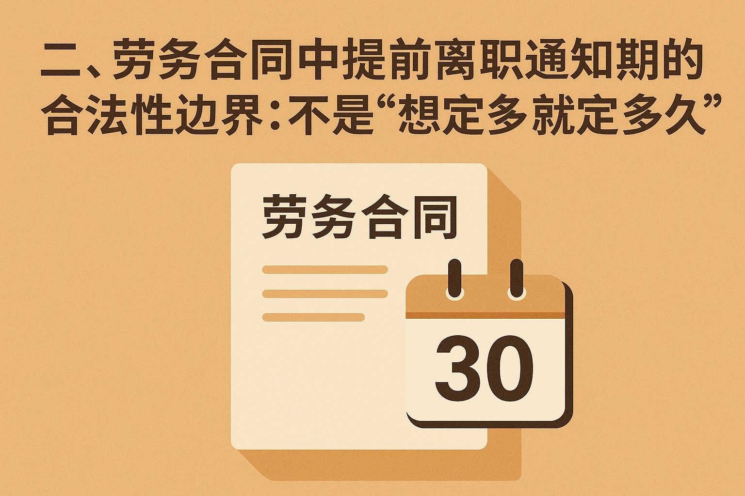 二、劳务合同中提前离职通知期的合法性边界：不是“想定多久就定多久”