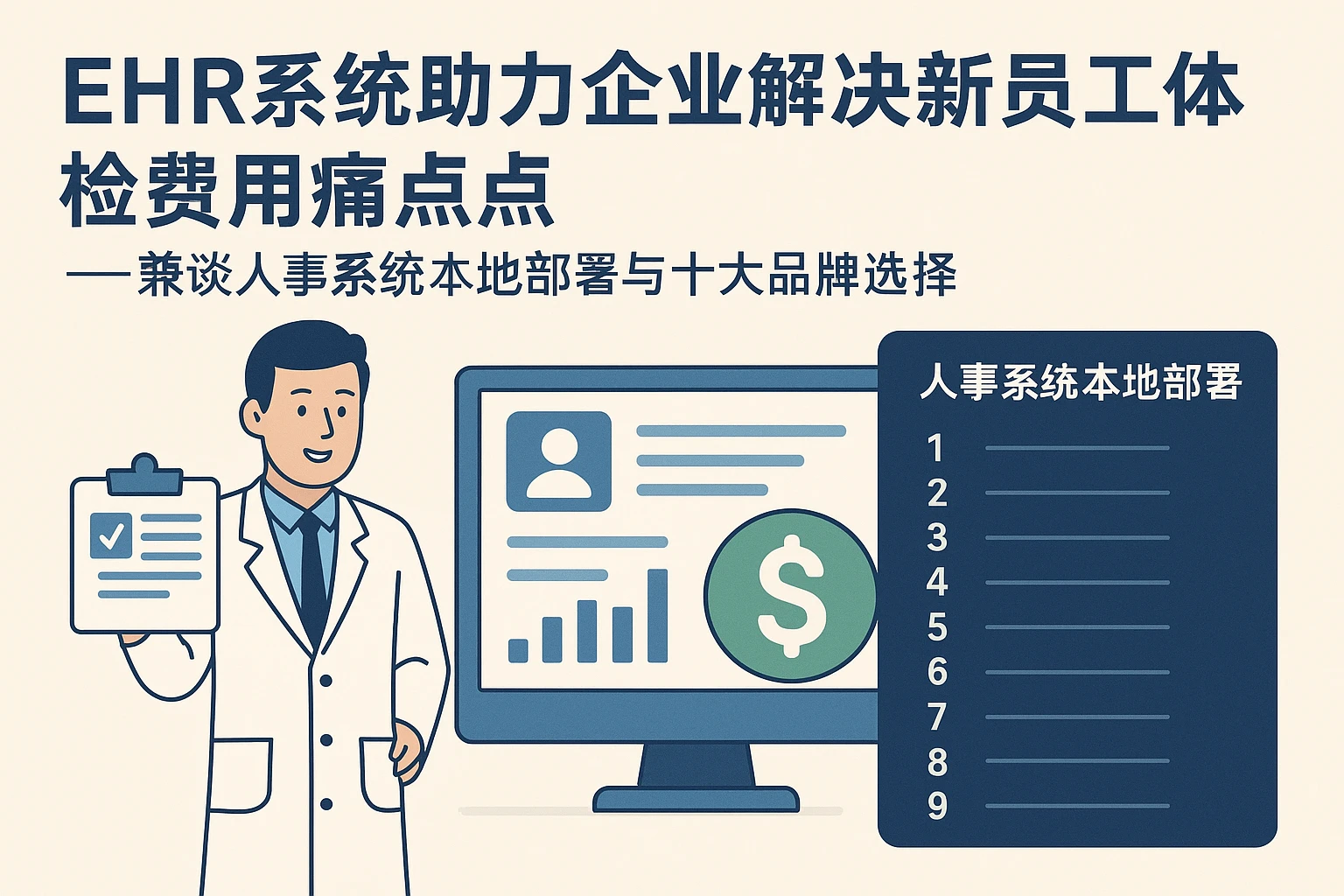 EHR系统助力企业解决新员工体检费用痛点——兼谈人事系统本地部署与十大品牌选择