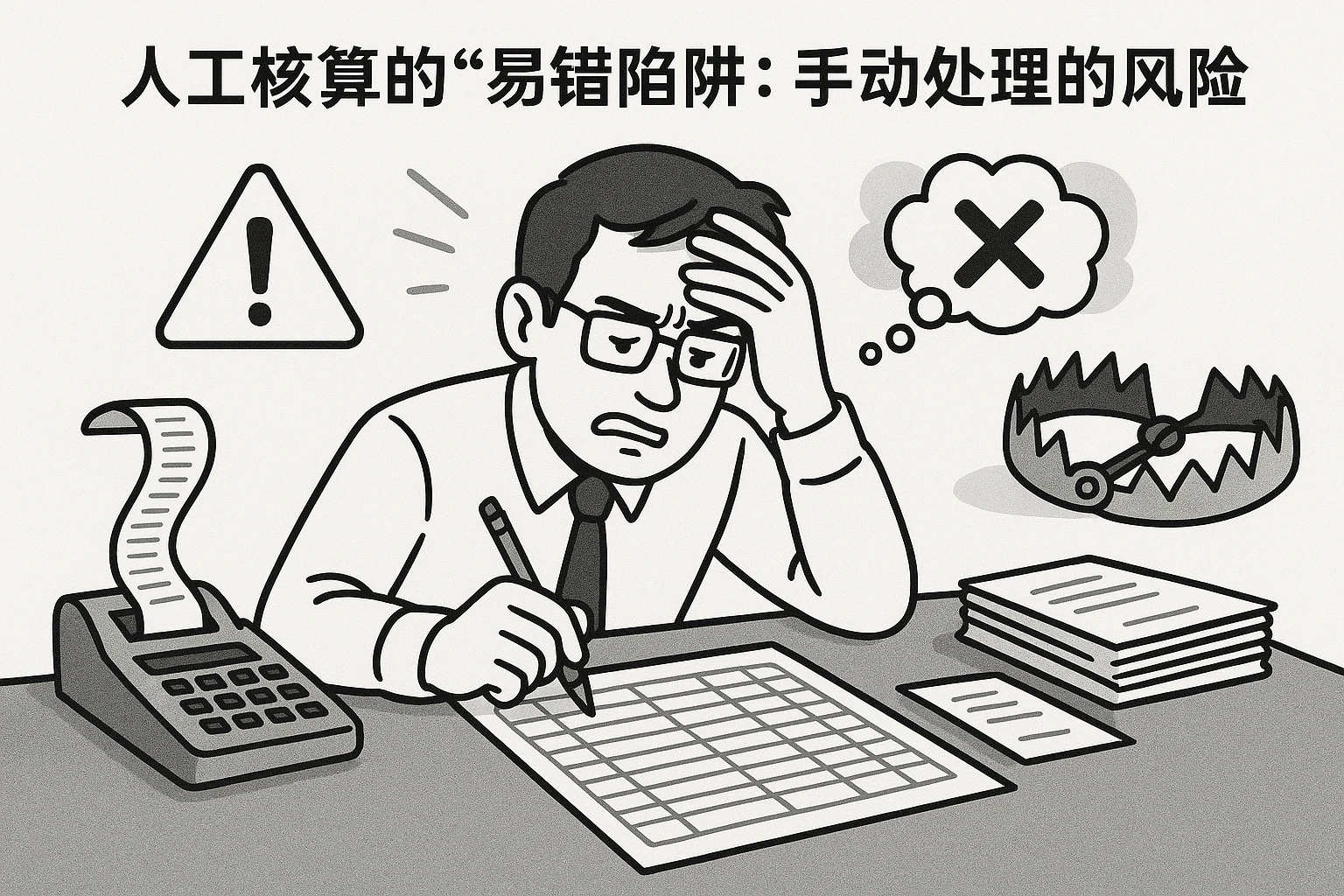 2. 人工核算的“易错陷阱”:手动处理的风险