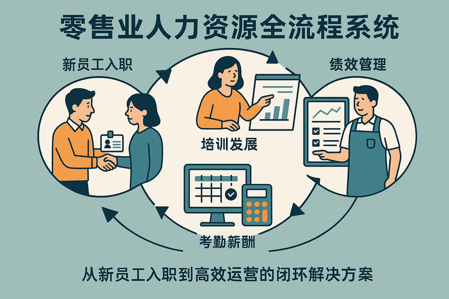 零售业人力资源全流程系统：从新员工入职到高效运营的闭环解决方案