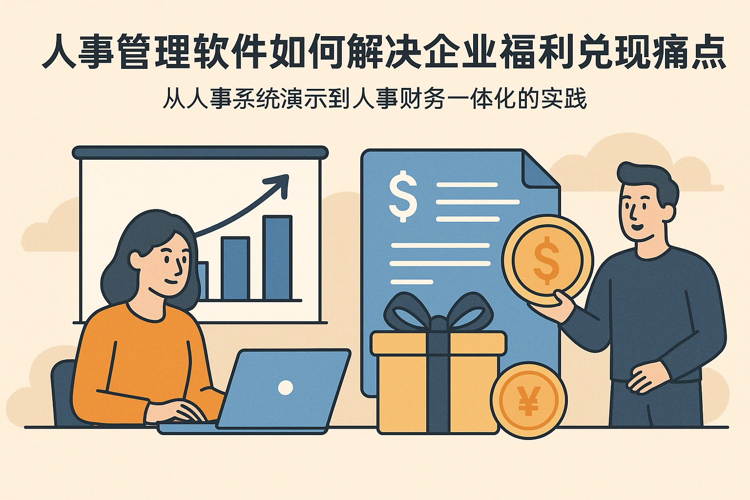 人事管理软件如何解决企业福利兑现痛点？从人事系统演示到人事财务一体化的实践