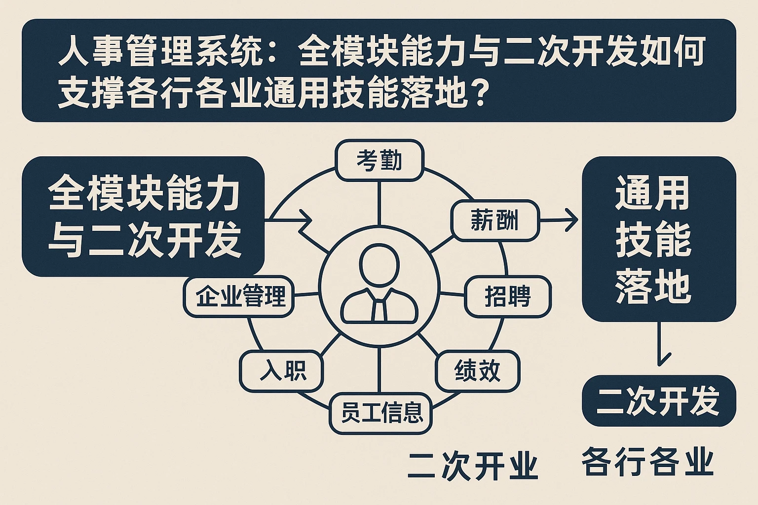 人事管理系统：全模块能力与二次开发如何支撑各行各业通用技能落地？