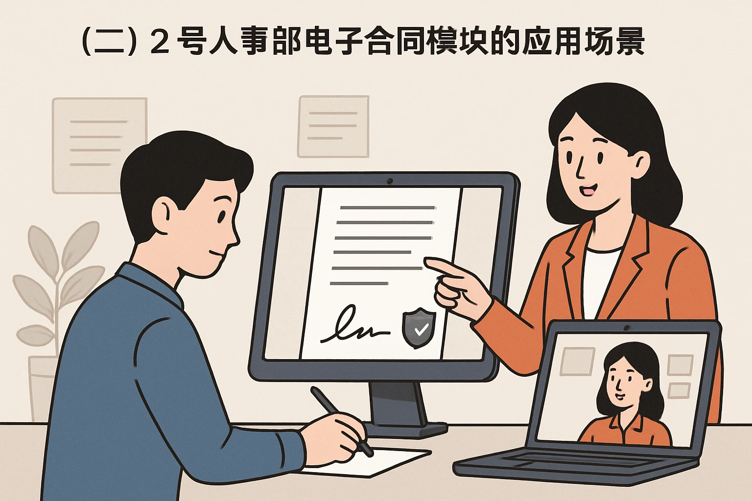 (二)2号人事部电子合同模块的应用场景