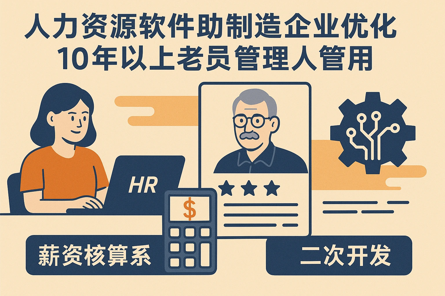 人力资源软件助力制造企业优化10年以上老员工管理,薪资核算系统与二次开发成关键