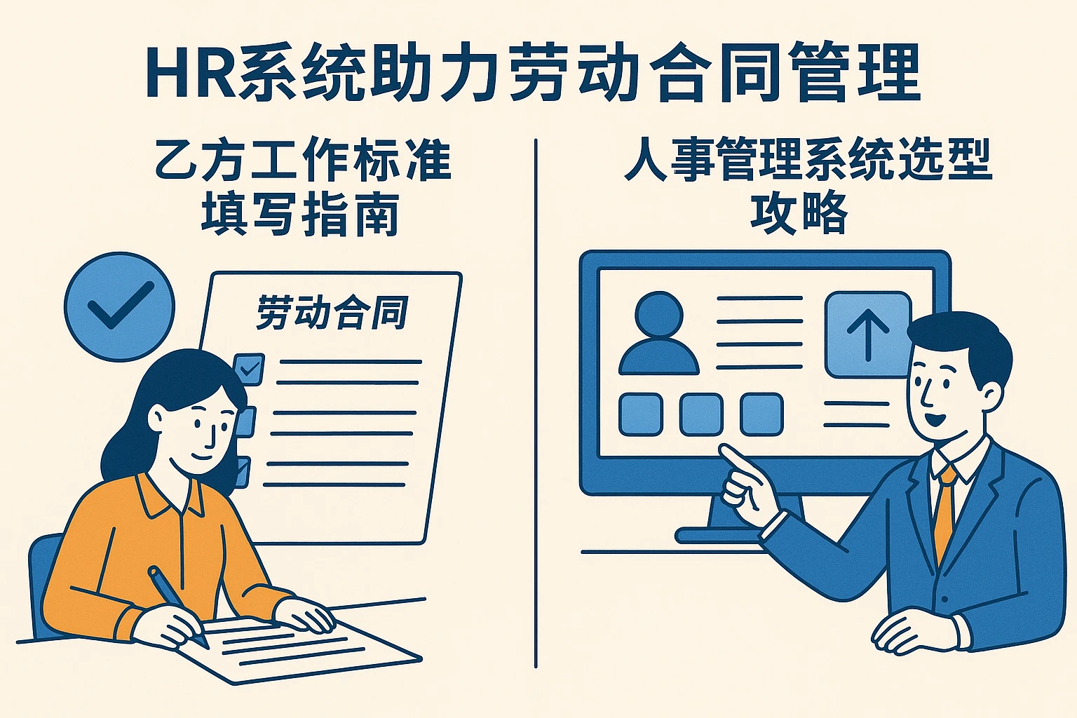 HR系统助力劳动合同管理:乙方工作标准填写指南与人事管理系统选型攻略