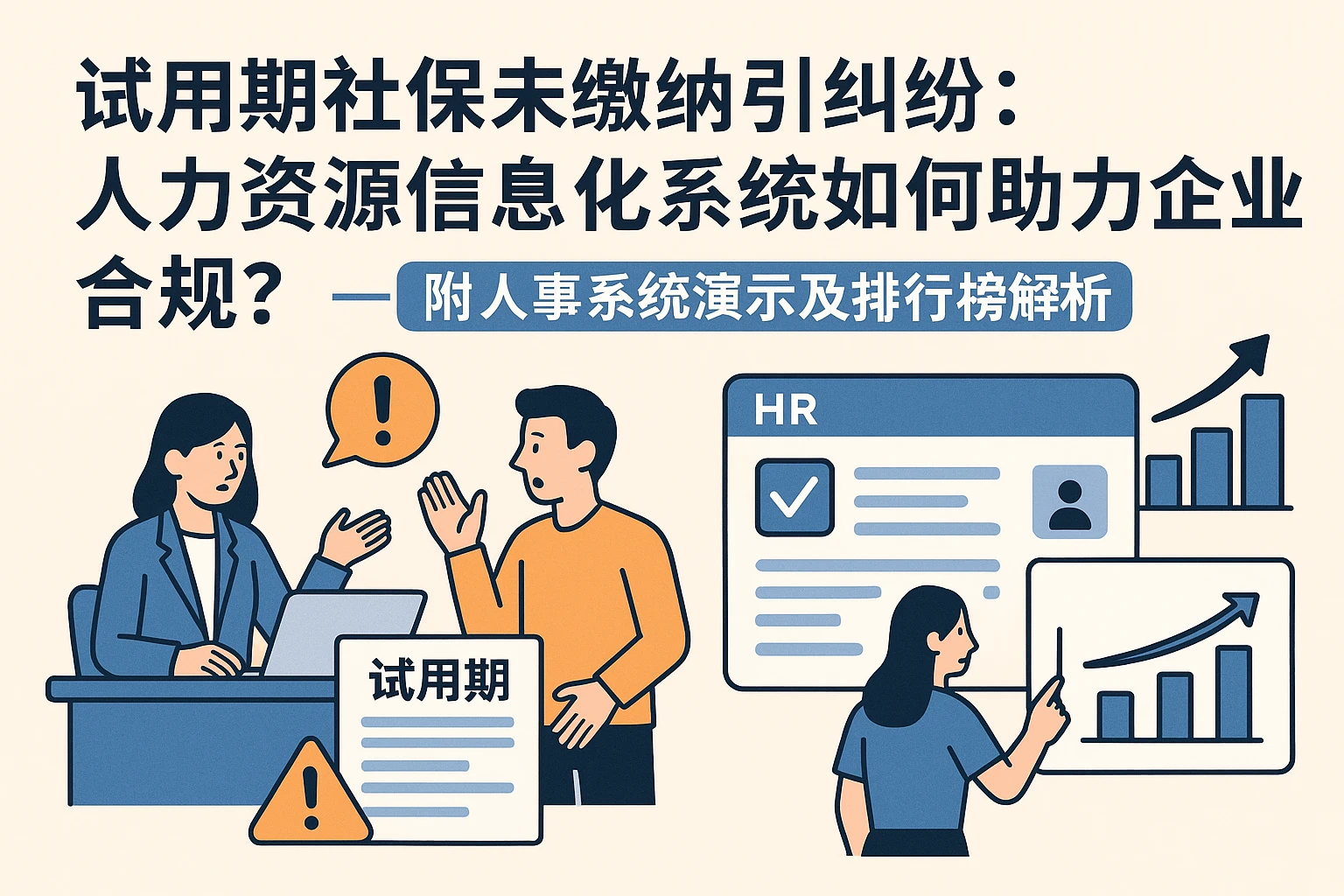 试用期社保未缴纳引纠纷:人力资源信息化系统如何助力企业合规?——附人事系统演示及排行榜解析
