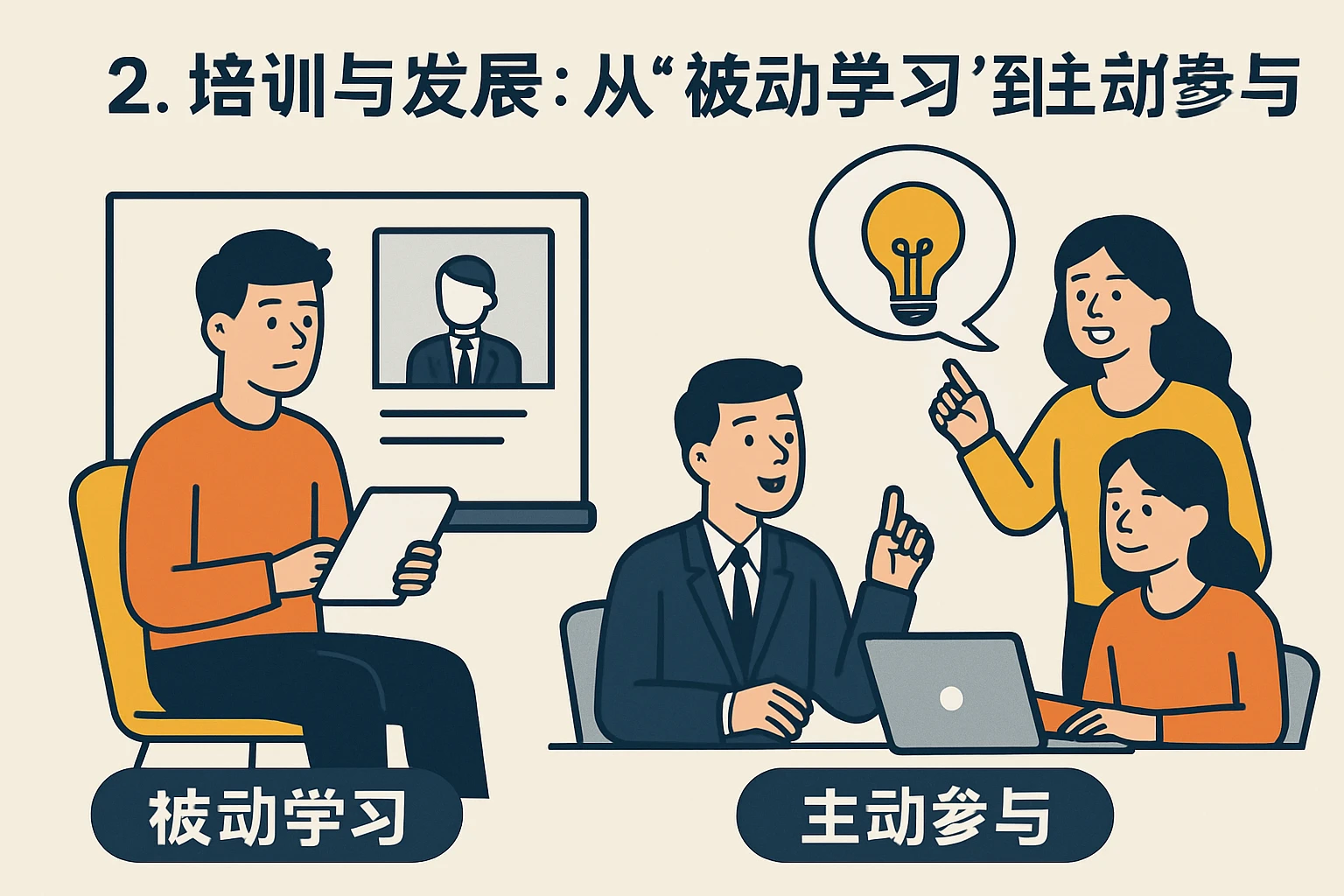 2. 培训与发展：从“被动学习”到“主动参与”
