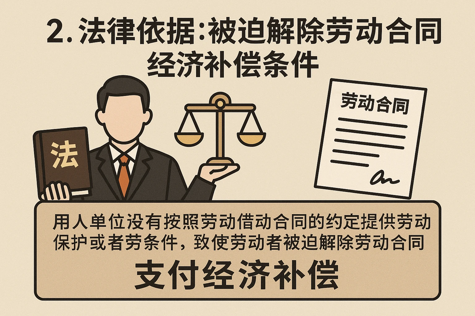 2. 法律依据：被迫解除劳动合同的经济补偿条件