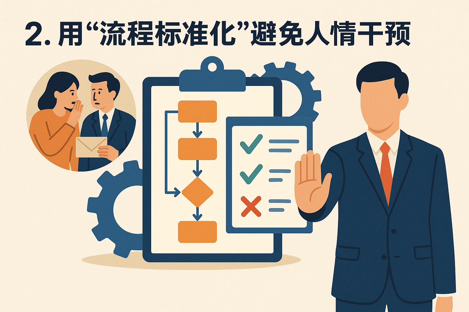 2. 用“流程标准化”避免“人情干预”