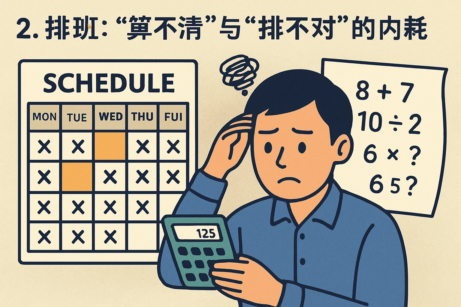 2. 排班：“算不清”与“排不对”的内耗