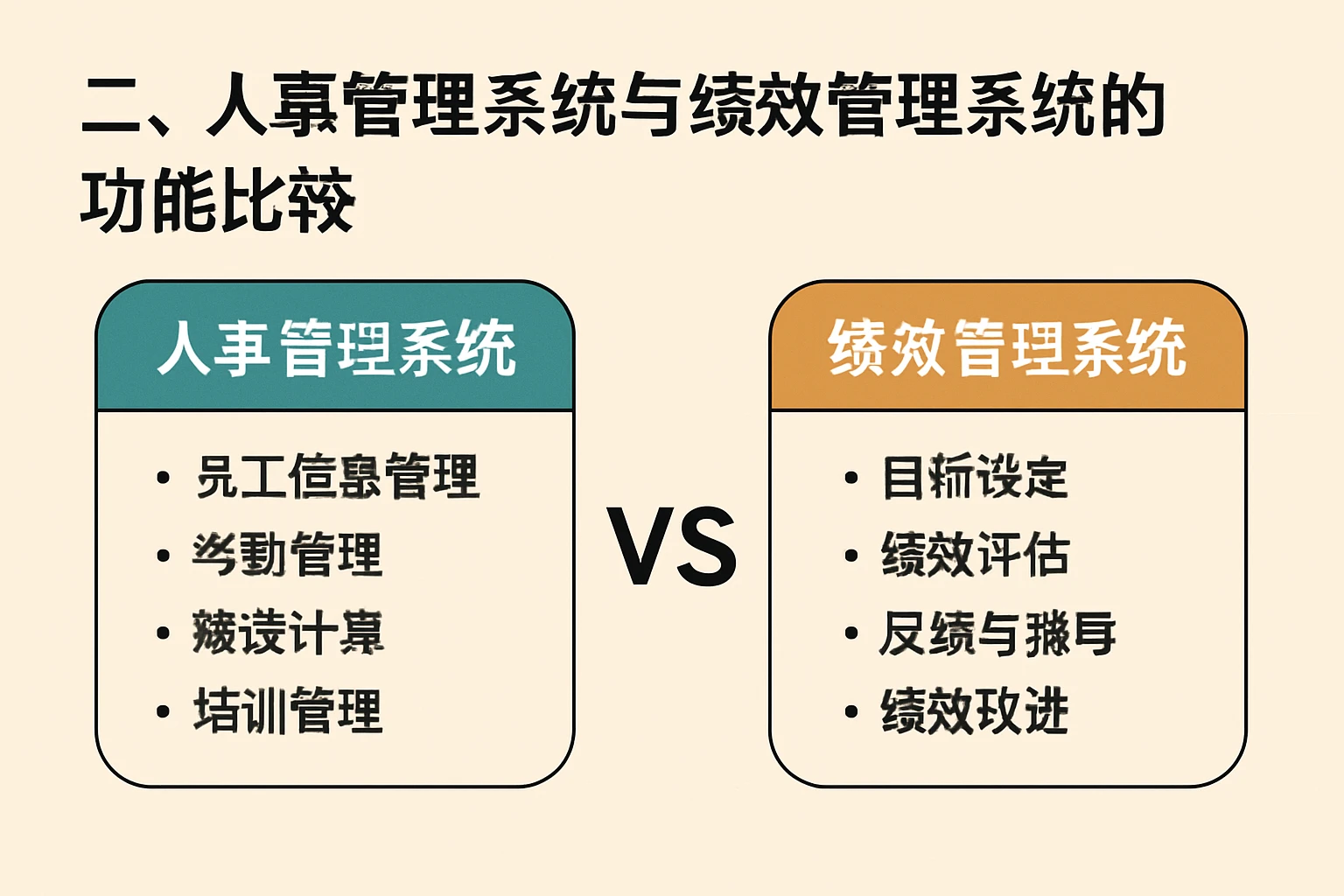 二、人事管理系统与绩效管理系统的功能比较
