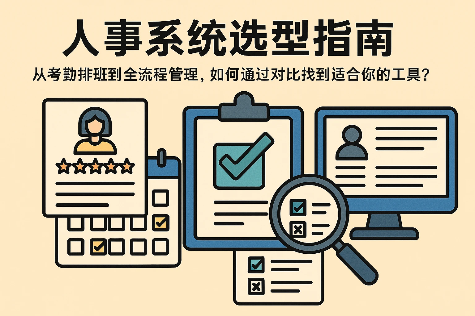 人事系统选型指南：从考勤排班到全流程管理，如何通过对比找到适合你的工具？