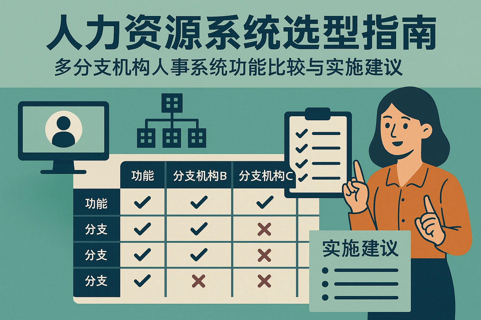 人力资源系统选型指南:多分支机构人事系统功能比较与实施建议